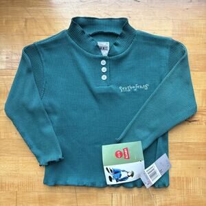 Deadstock NWT Vintage Levi’s Girls Long Sleeve Embroidered Size 3T Green NOS